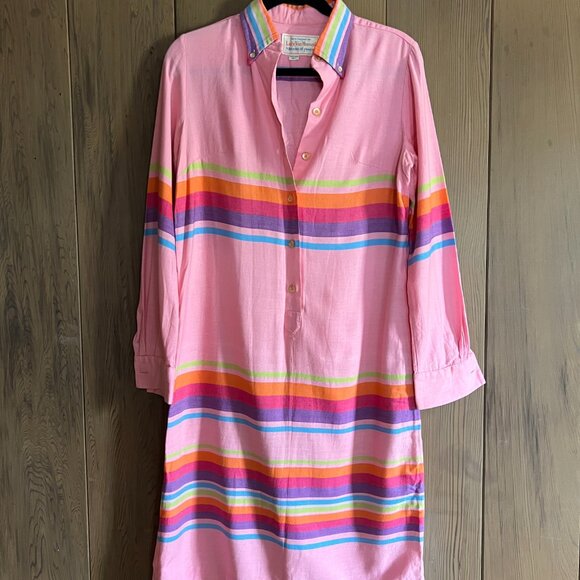 Vintage 60s Lady Van Heusen + Boussac of France Shirt Dress size 4/6 - Picture 1 of 4